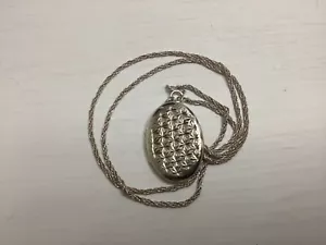Vintage Hallmarked Silver Photo Locket Pendant,22 inch chain. - Picture 1 of 4