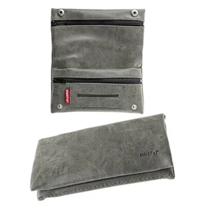 HIBRON Pochette de tabac, pochette en cuir véritable, sac à tabac, sac de fumage