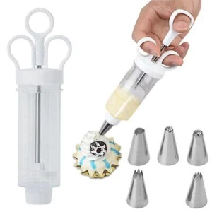 Cake Decorating Gun,Cupcake Icing Piping Kit,Cake Decorating with 5Piping Tips - Picture 1 of 6