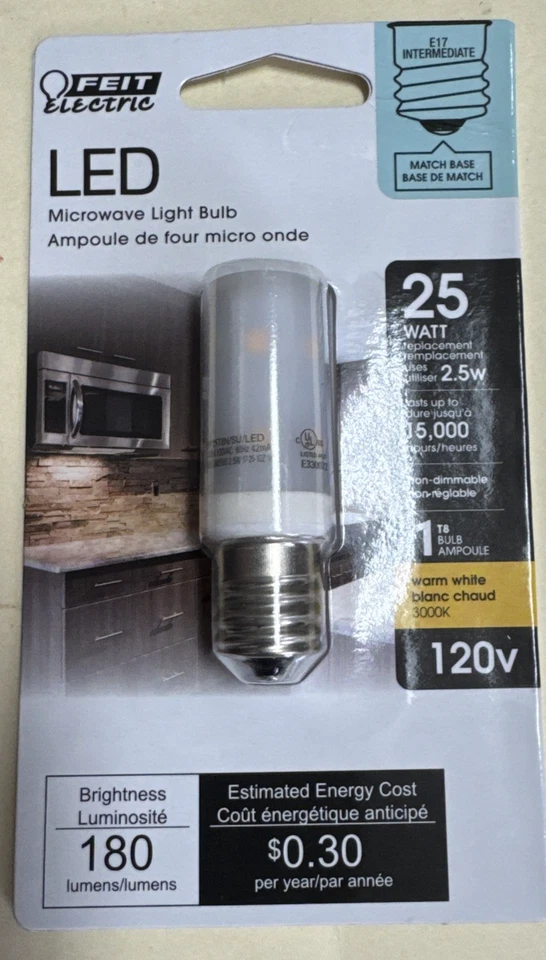 Feit Electric Bulb LED T8 E17 WW 2.5w