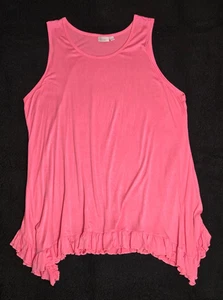 LOGO Lagenlook 3XL ärmelloses Top einfarbig rosa Viskose Elasthan - Bild 1 von 4