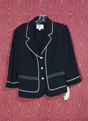 Blazer JULIAN TAYLOR NEW YORK Negro Blanco Borde SOLO Blanco Talla 14 Foto 1 de 4