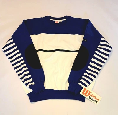 Vintage Wilson Sweatshirt Mens L Tennis 80s NWT Deadstock  - Image 1 of 4