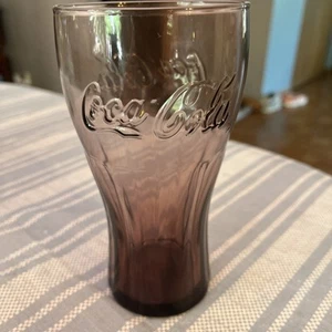 Vintage Coca-Cola Glas Cola Wasser Getränk lila Tönung 6" hoch - Bild 1 von 2