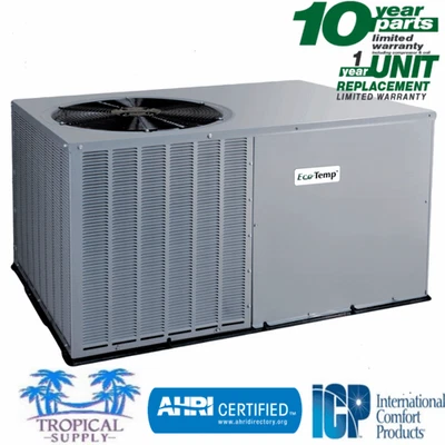 Unidad de paquete de bomba de calor de 3,5 toneladas R454B producto ICP con adaptador de conducto y calentador Foto 1 de 4