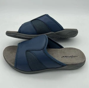 NEW Comfortview Blue Grey Sandals Deena Open Toe Slip On Shoes Size 8M - Picture 1 of 5