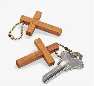 1 Schlüsselanhänger Holzkreuz (kostenloser Versand mit 6 oder mehr Artikeln) - Bild 1 von 1