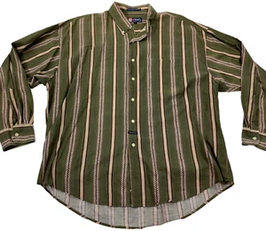 VTG Chaps Ralph Lauren Shirt Western Stripe Long Sleeve Pocket Button Up XL - Picture 1 of 10