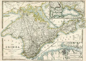 1855 Map of Crimea Russia Empire Military History Poster Home Office Art Print - Picture 1 of 2