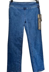DG2 compact Comfort Pull On Jeans Size 8P NWT Straight Leg Medium Wash - Afbeelding 1 van 9