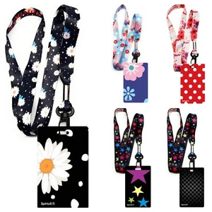 SpiriuS Neck Strap Lanyard+ Soft plastic Card Cover Bus Bank Id Card Case Holder - Picture 1 of 89