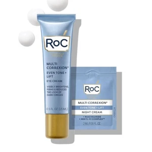 RoC Multi Correxion Eye Cream 5 in 1 Puffiness 0.5oz with Night Cream Packette - Picture 1 of 10