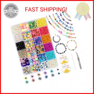 KAMJUNTAR 2989PCS Evil Eye Beads for Jewelry Making, 3mm Seed Beads Polymer Clay - Picture 1 of 2