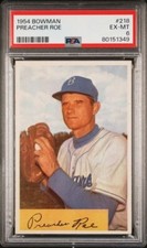 1954 Bowman Preacher Roe PSA 5 Brooklyn Dodgers #218 Fresh Clean Slab