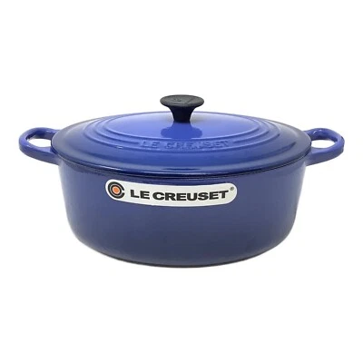 Le Creuset Oval Cocotte 25cm 3.5qt Cobalt Blue Casserole Cast Iron - Image 1 of 4