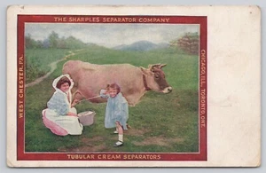 West Chester PA Sharples Separator Company Advertising Milking Cow Postcard - Picture 1 of 2