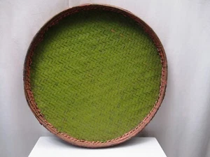 Antique Burmese Basketry Sieve For Rice And Sesame for Kitchen Burma painted " 4 - Picture 1 of 7