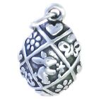 Easter Egg sterling silver 2D charm .925 x 1 Chocolate Eggs charms!