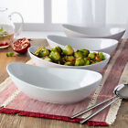 Set of 4 Oval Porcelain Serve Bowls White Salad Bowl  Pasta Procelain Bowl
