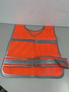 Reflective Safety Work Vest High Visibility Construction Traffic Orange Silver - Picture 1 of 3