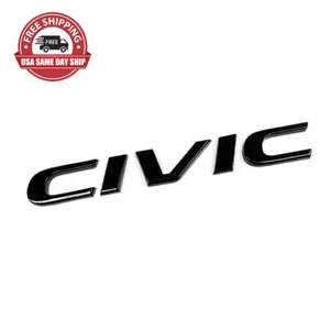 Gloss Black Original CIVIC Logo Rear Trunk Emblem For Honda Civic 2016-2020 OEM - Bild 1 von 5