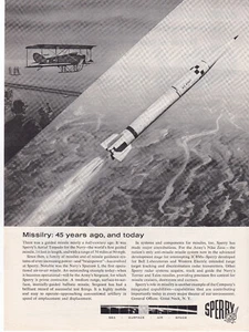 1961 Sperry Missilry Print Ad Aerial Torpedo Navy Sparrow 1 Air to Surface - Picture 1 of 6