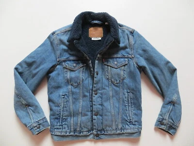 Levi's Damen Jeans Jacke mit Teddy Fell gefüttert Gr. S, Blaues Sherpa Futter ! - Bild 1 von 3