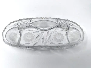 VINTAGE BRILLIANT CUT GLASS CRYSTAL TRAY CELERY DISH BOWL - Picture 1 of 2