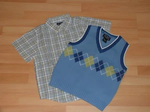 THE CHILDREN'S PLACE TCP Plaid Shirt & Sweater Vest Set Toddler Boy's 4T ~ NEW!! - Picture 1 of 4