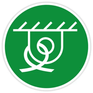 25x Aufkleber „Zurrpunkt | Nur zurren!“ Kran Sticker auf Bogen Grün | 2 Größen - Bild 1 von 1