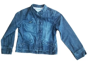 Old Navy Girls Jean Jacket Denim Kids 100% Cotton Button Up - Size 6 - Picture 1 of 16