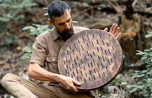 Sound Healing Tool "Water-Fall Disk", Meditative Water Sound, Wooden Ocean Drum