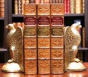 1879 Five Great Monarchies Chaldea Babylon Persia Assyria Illustrated Leather - Foto 1 di 18