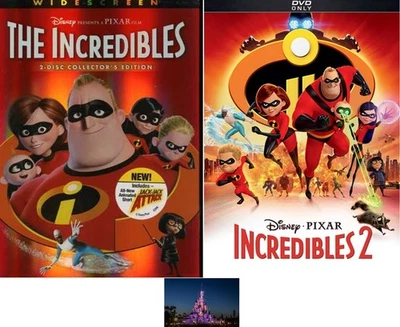 Disney Pixar The Incredibles 1 One & 2 Two DVD Set New Foto 1 de 4