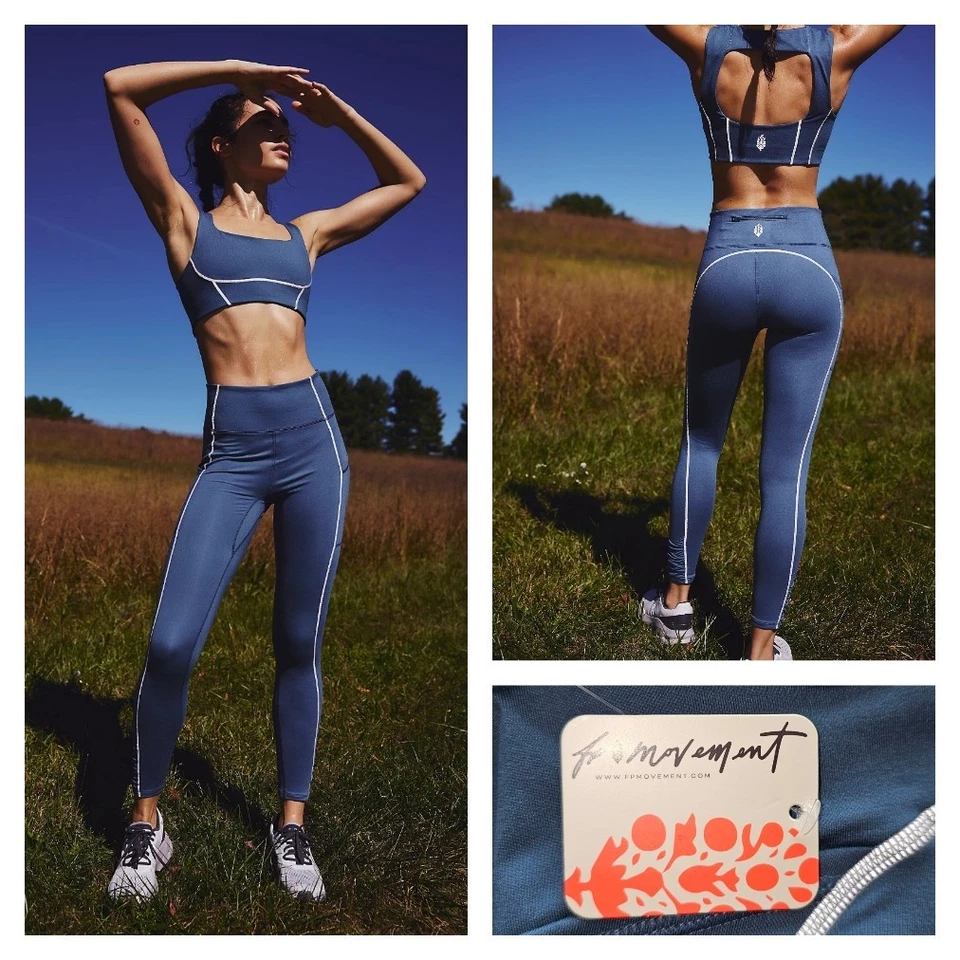 Leggings Free People You're A Peach Skyline Blue Stone grandes nuevos con etiquetas $98 Foto 1 de 4