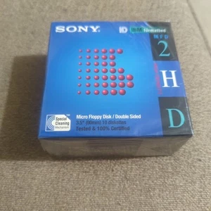 Sony 10 MFD-2HD DS IBM Formatted 1.44mb Micro Floppy Disks Vintage SEALED - 1995 - Picture 1 of 7