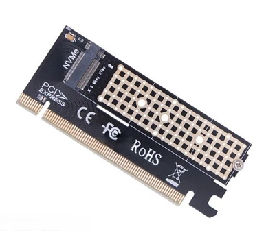 NVME M.2 To PCI-E16X Adapter M-Key PCI-E X4X8X16 SSD For Win7 8 8.1 10 32&64bit  - Image 1 of 4
