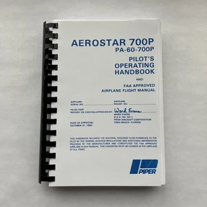 Piper 60-700P Aerostar 1983 Pilot's Operating Handbook (VB-1220) - Reproduction - Picture 1 of 17