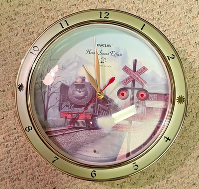 Reloj de cuarzo Panclox Train 1994 por hora - tren de ferrocarril reloj de pared coleccionable Foto 1 de 4