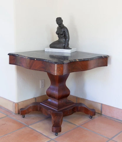 Marble Topped Table - circa 1830 Mahogany library table Cover