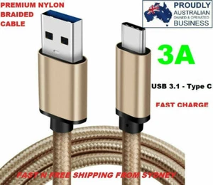 LIGHT GOLD PREMIUM USB 3.1 TO C FAST CHARGE DATA CABLE 5V 3.0A FOR S20 S23FE F34 - Picture 1 of 4