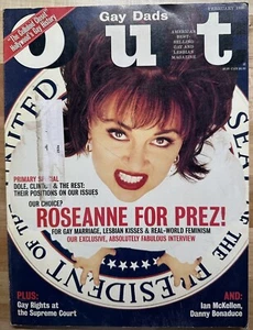 Vintage Out Magazine February 1996 Roseanne Barr Cover - Gay Dads - Gay Lesbian - Photo 1/5