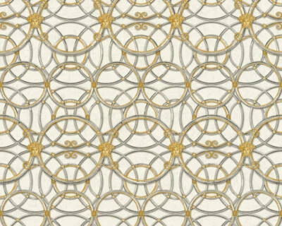 370492 - Papel pintado Versace 4 diseño barroco dorado gris plata blanco como creación Foto 1 de 3