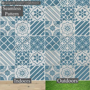 Sienna Patchwork Lovestencil Seamless Bathroom/Kitchen & Hallways Floors/Walls - Picture 1 of 2