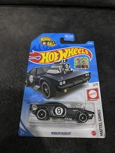 2021 Hot Wheels Super Treasure Hunt Black Rodger Dodger Factory Sealed - Picture 1 of 6