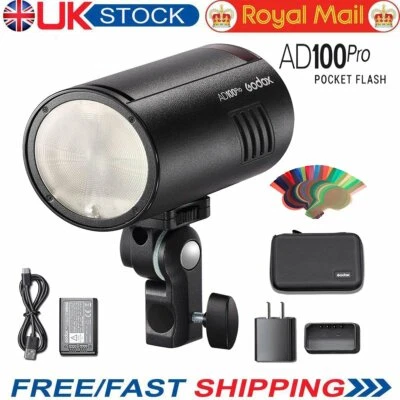 Flash de Bolsillo Godox AD100Pro TTL 100W 2.4G Inalámbrico HSS 1/8000s 2600mAh Speedlite