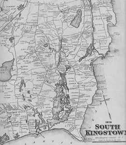 South Kingstown Narragansett Rocky Brook RI 1870 Karten mit abgebildeten Namen der Hausbesitzer - Bild 1 von 4