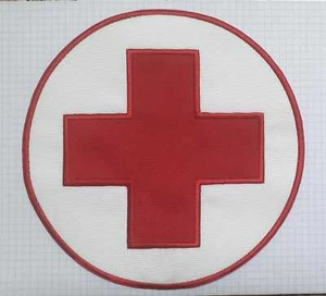 PATCH RICAMO TOPPA - CROCE ROSSA - diametro 20 cm - da cucire a spalla - Imagen 1 de 1