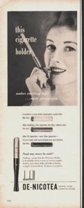 Vintage 1953 De-Nicotea Kristall Filter Zigarettenetui Druck Werbung Werbung - Bild 1 von 1