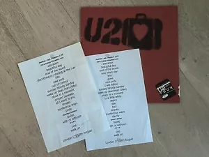 U2: 2x Original 2001 Setlists + Tourbook from Earls Court London UK ELEVATION - Picture 1 of 9
